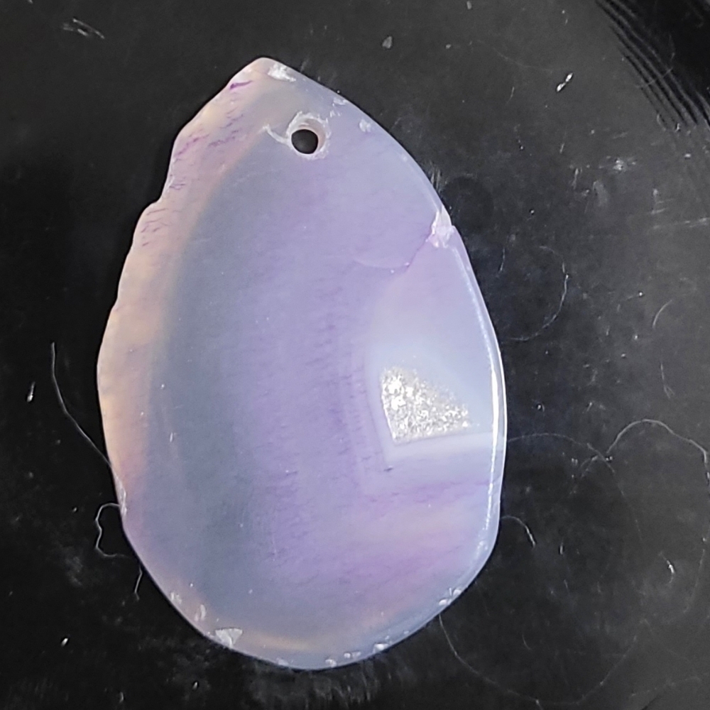 Blue Lace Agate Natural Stone Pendant - Picture 2 of 3